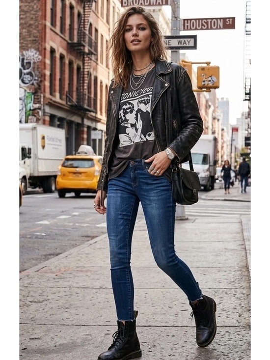 Blank NYC Denim - Blank NYC Dark Blue Denim Jeans with Leather Patch